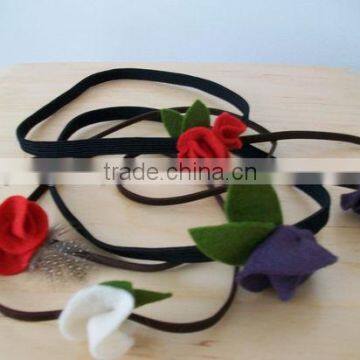 on alibaba express hot sale new products handmade eco friendly fabric decoration felt durable rubber band made in china