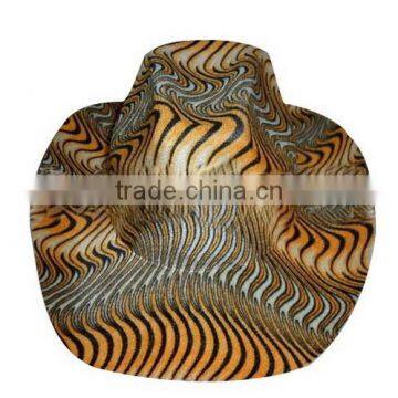 Charming products custom cowboy style gentlemen women's fitted felt hat wholesale with leopard on sale made in china