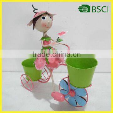 home garden products boy with bicycle outdoor item in good price