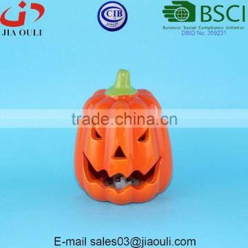 Cheap LED light Ceramic Halloween Pumpkin