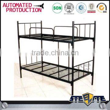 School Fruniture 2 Tiers Steel Bed Metal Bunk Bed With Space Saving Structure photo-3
