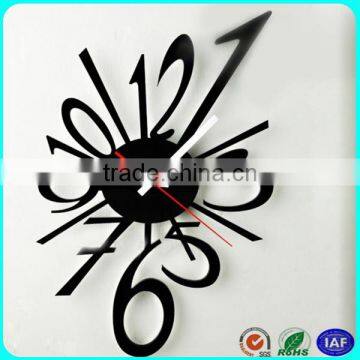Modern Round White Practical Perspex Acrylic Black Birds Tree Wall Clock photo-2