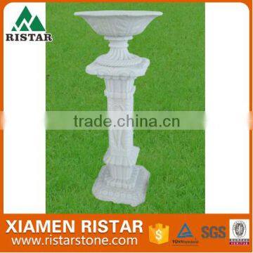 Natural white granite stone garden flower pot