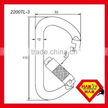 Steel Stainless With D Type Twist Lock Rescue Carabiner Hook photo-4