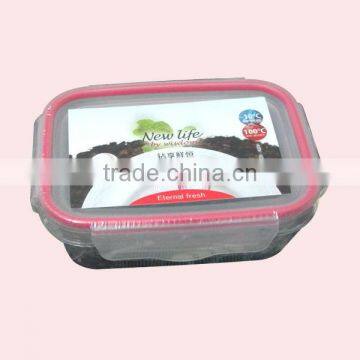 Food Grade Rectangle Shape Plastic Transparent Preserving Fresh Box With Lock