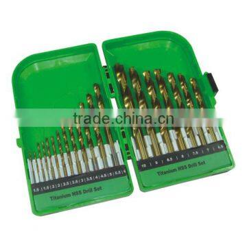 DIN338 Titanium Hss Twist Drill Set in Durable Case