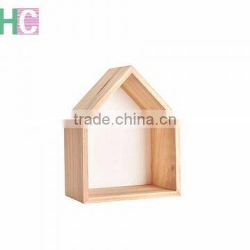 Natural Pine wood house shaped shadow boxes