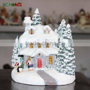 2015 customized christmas desk decotation polyresin christmas village