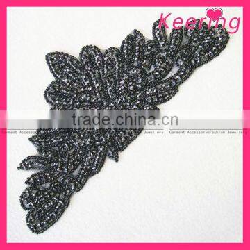 bridal vintage black rhinestone applique WRA-044