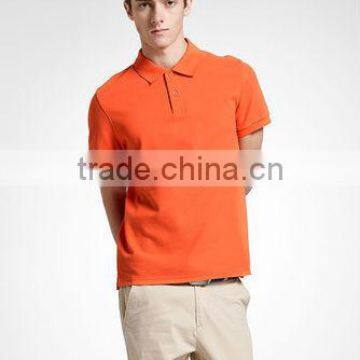 OEM solid orange blank men polo shirts,bright colour polo shirts