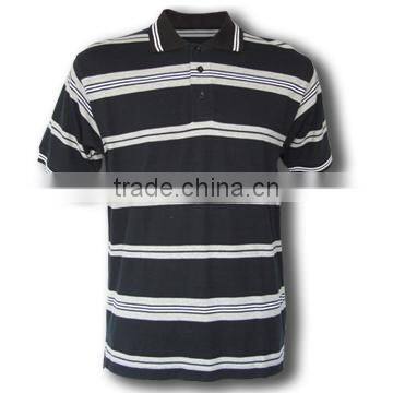 Men's pique polo shirt with engineering stripes