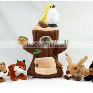 Plush Pet House Toy Tree Hole Plush Squeaky Pet Toy photo-2