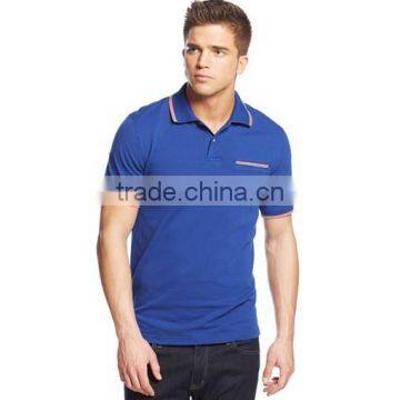 Spring British style mens color combination pocket polo shirt