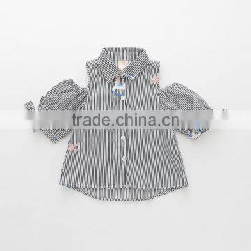 Wholesale Kids Girl Blouse Fashion Design With Embroidered Flower photo-3