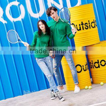 Factory Wholesale High Quality 220g 100% Cotton Long Sleeve Polo Shirt
