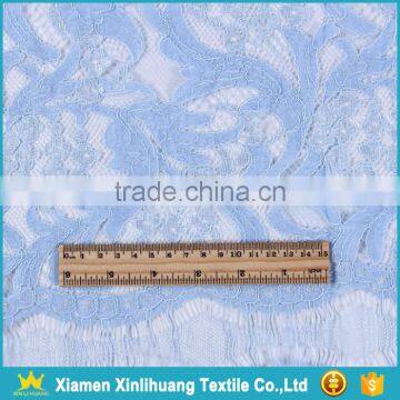 New Stylish Light Blue 100 Polyester Embroidery Lace Fabric for Dress photo-3