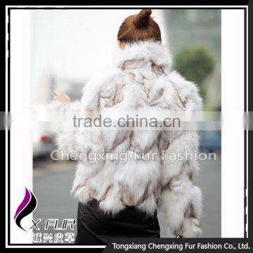 CX-G-A-260 Women Fashion Fox Fur Collar Fox Fur Real Fur Winter Jacket photo-2