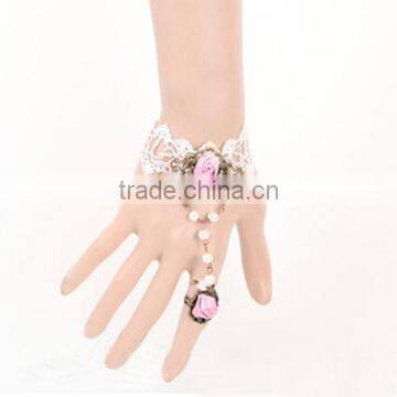 Fashion girls style jewelry sets white lace rose set jewelry wholesale