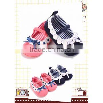 In Stock Spring Fresh Girl Shoe With Bow Flower Kid Clothing Small Stripe Summer Girl Shoes photo-3