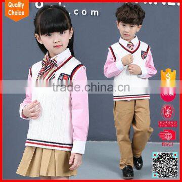 Hot selling knitted sleeveless sweater school pullover