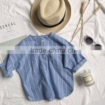 1-4 Years 2017 Wholesale Summer Cotton Short-Sleeves Stripe Kids Boys Shirts