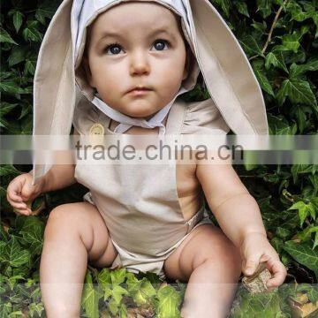 Newborn Baby Clothes Romper Wholesale 2017 2pcs Baby Clothes 0-24M Romper With Ears Hat photo-5