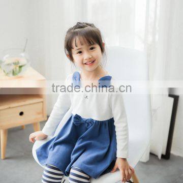 S60631B 2017 Baby Long Sleeve Rabbit Print Clothing Wholesale Children Girls Cartoon Dress photo-4