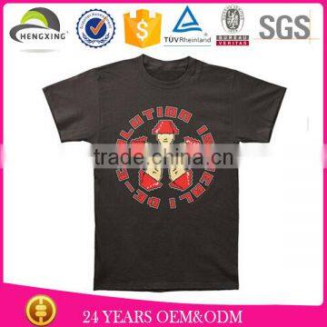 High quality black custom logo t-shirts 80% cotton 20% polyester