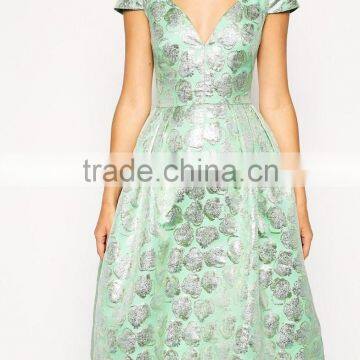 Deep Plunge Metallic Prom Dress photo-3