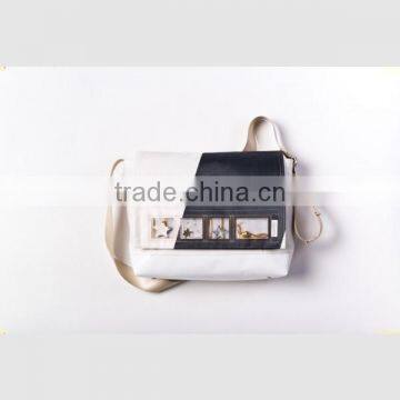 New Arrival Child Canvas Messenger Bag With Outside Windows Shoulder Laptop Messenger Bag photo-3