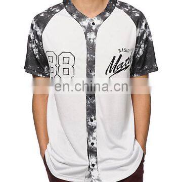 Polyester baseball jerseys with full button, baseball mesh polyester for men, wholesale cheap custom jersey t shirt