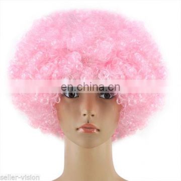 Party afro curly pink wig FGW-0042