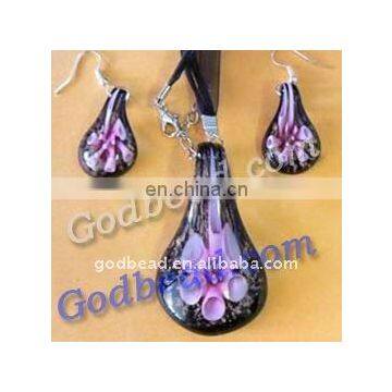 G1(807)beautiful lampwork murano glass pendant set ,colorful foil murano glass pendant,wholesale Italy murano glass pendant sets