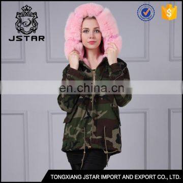 China factory used pink fur coats womens fur jacket