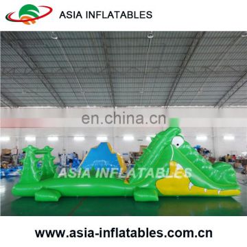 Inflatable Crocodile Floating Water Course , Floating Aqua Run Inflatables