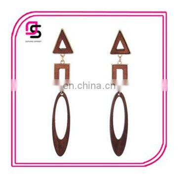 2017 fashionable shaped wooden acrylic beads earrings