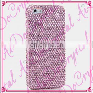 Aidocrystal handmade pink crystal bling bling glitter phone case cover