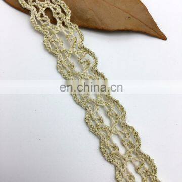 1.7cm OLCT1368 embroidery cotton gold lace