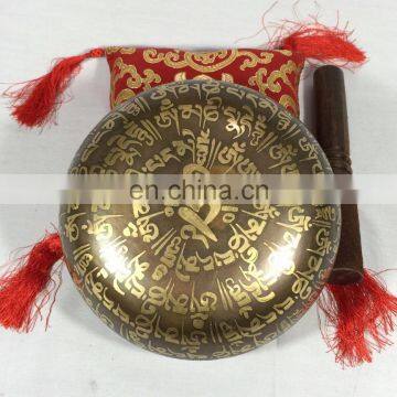 Buddha Tibetan Singing Bowl Set For Yoga Meditation & Heart Chakra Healing Brass Buddhist Meditation Healing Singing Bowl photo-3