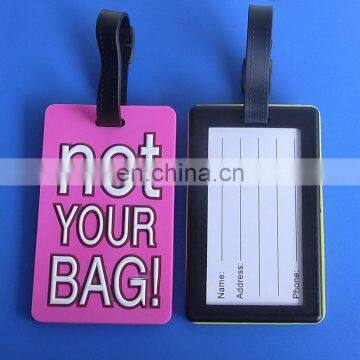 NOT YOUR BAG 3d embossed logo rubber travel luggage tag / bag tag