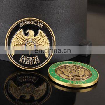 classic style soft enamel 3D antique gold coin