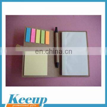 Custom kraft notepad with pen/mini sticky notepad with logo printing