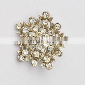 High Quality Cheap Wholesale Crystal Stone Custom Flower Brooch Pin photo-2