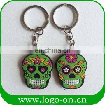 Fashion Customer Design Colorful skull soft PVC rubber key cover