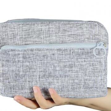 zipped fabric handbag purse pouch with waterproof fabric