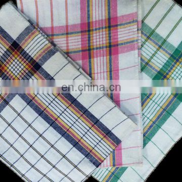 100% cotton china wholesale check and stripe kitchen towel set