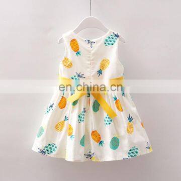 Wholesale new cute print designed kids little girls cotton summer dresses