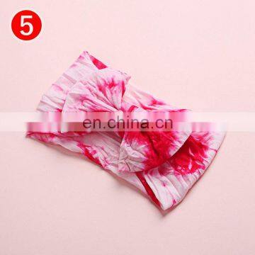 New Tie Dye Prints Nylon Baby Headbands Tie Dye Hair Bows Nylon Headband Turban Colorful Print Kids Girls Hair Accessories