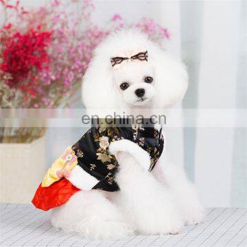 Pet clothes autumn and winter new big dog clothes black velvet couple Tang suit pet clothing