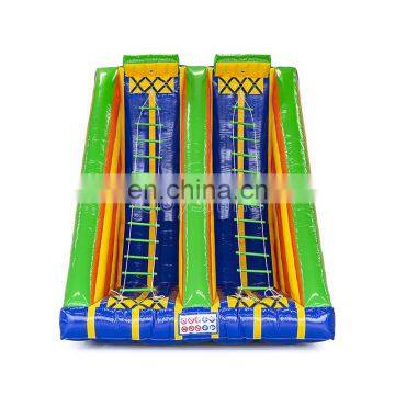 Double Lane Jacobs Ladder Wipeout Game Interactive Inflatable Twister Climbing Ladder For Sale